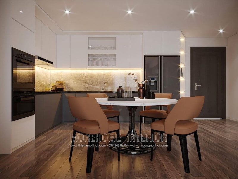 Thiết kế phòng ăn hiện đại ấn tượng cho căn hộ chung cư
