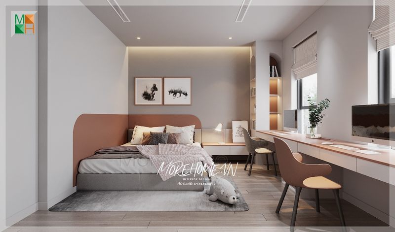 Do có nhiều năm kinh nghiệm trong ngành thiết kế, đội ngũ KTS của Morehome luôn tạo ra những mẫu thiết kế phòng ngủ đẹp, hài hòa và mang lại dấu ấn riêng cho từng gia chủ.
